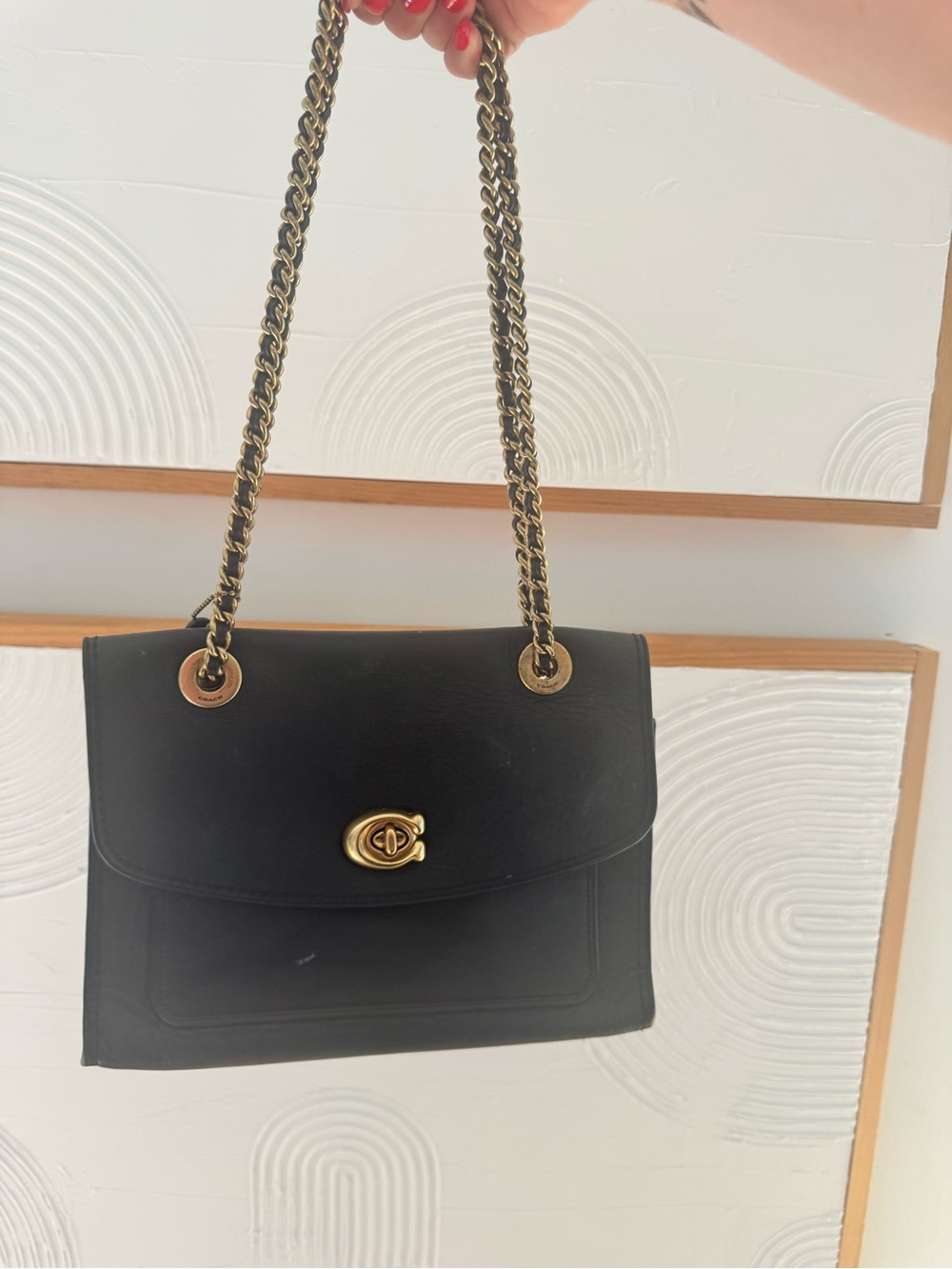 Coach Parker Small Shoulder Bag — Black Refined Calf Leather | Style No. 26852